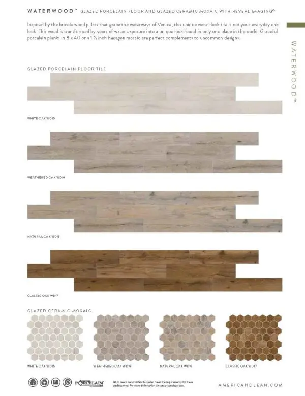 WD17 Waterwood Classic Oak   8x40 Porcelain Wood Tile - Image 2