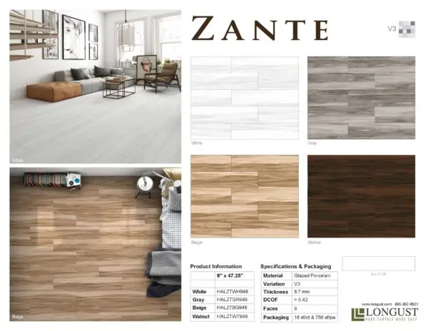 Zante Porcelain Tile info