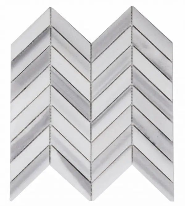 Elysium Chevron Marmala White 11 x 11