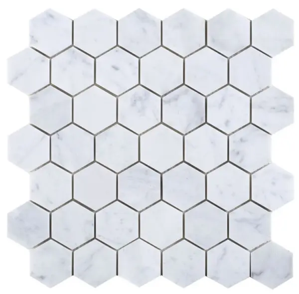 Hexagon Carrara Honed 2 x 2 12 x 12