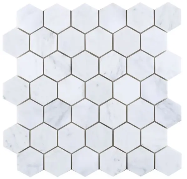 Hexagon Carrara Polished 2 x 2 12 x 12
