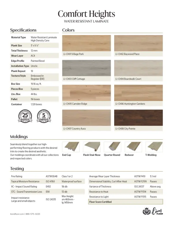Lions Floor Water Resistant Laminate - Comfort Heights - City Pointe - Image 3