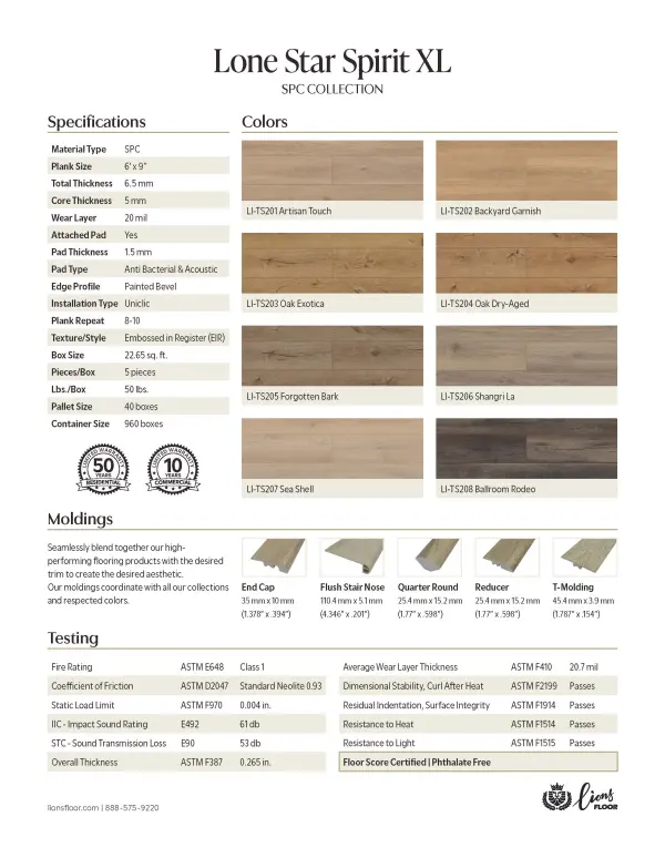 Lions Floor LVP- Lone Star Spirit XL - Oak Dry-Aged - Image 3