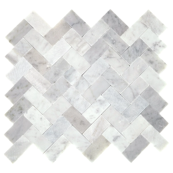 Dal Tile Minute Mosaix Herringbone Carrara White