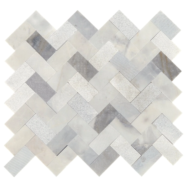 Dal Tile Minute Mosaix Herringbone Stormy Mist