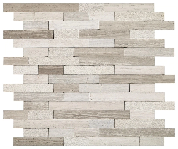 Dal Tile Minute Mosaix Random Linear Chenille White