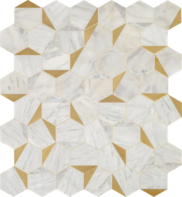 Dal Tile Lavaliere Illusionary Alluring White Brass