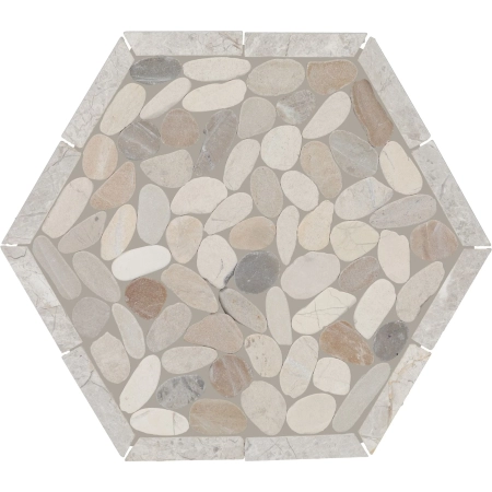 Dal Tile Pebble Oasis Framed Pebble Seashell