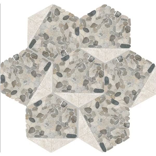 Dal Tile Pebble Oasis Trihex Pebble Coal