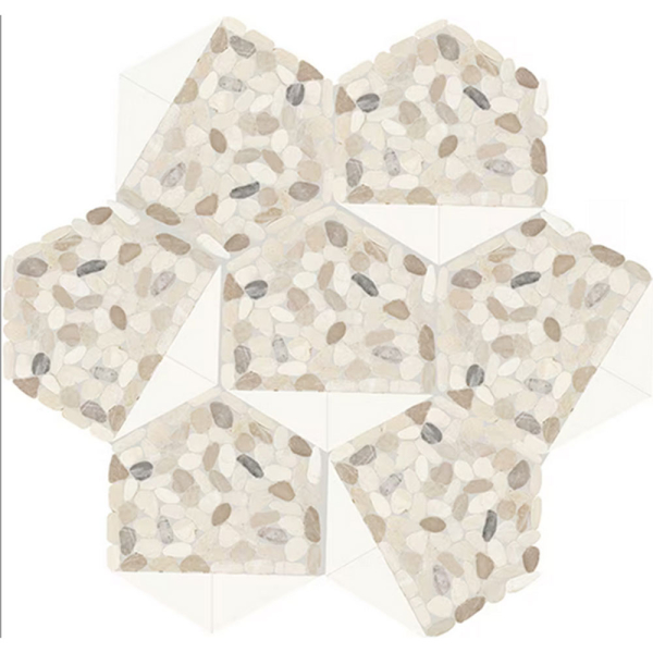 Dal Tile Pebble Oasis Trihex Pebble Seashell